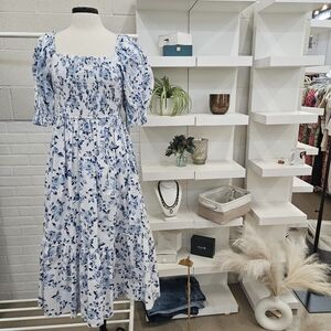 Rose Smock Milkmaid Cotton Dress